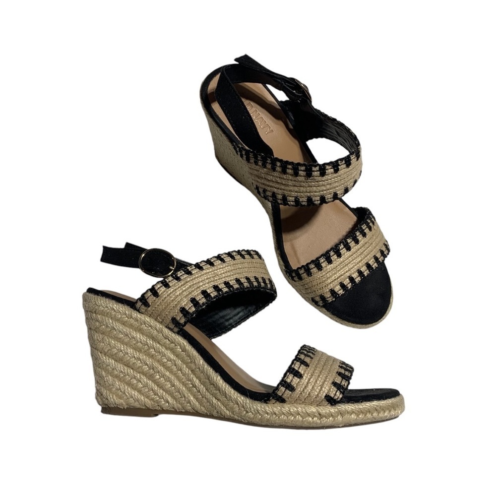 Old Navy Black and Tan Wedges
